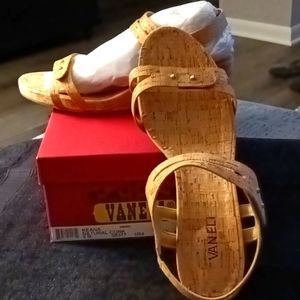 Vaneli Natural Cork wedge sandals